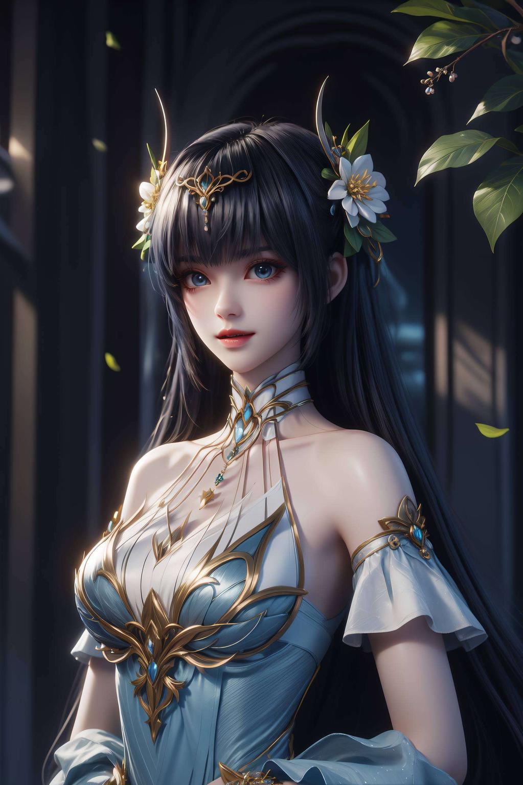 无水印的清爽玲儿的眼神灵动如水