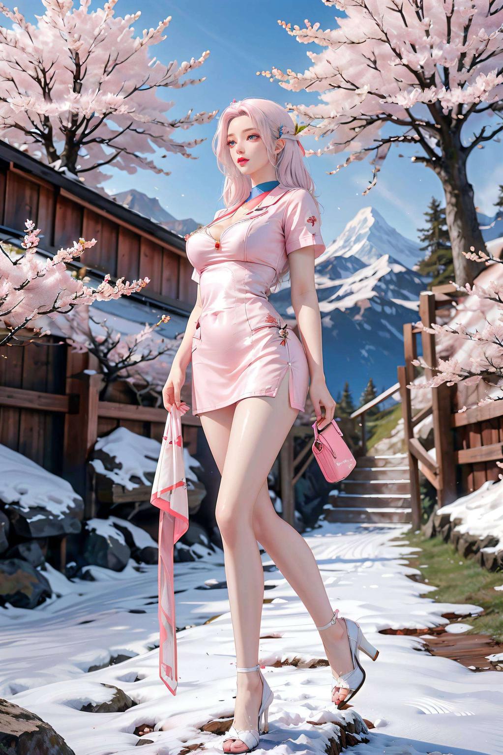 长发飘逸淡雅清新