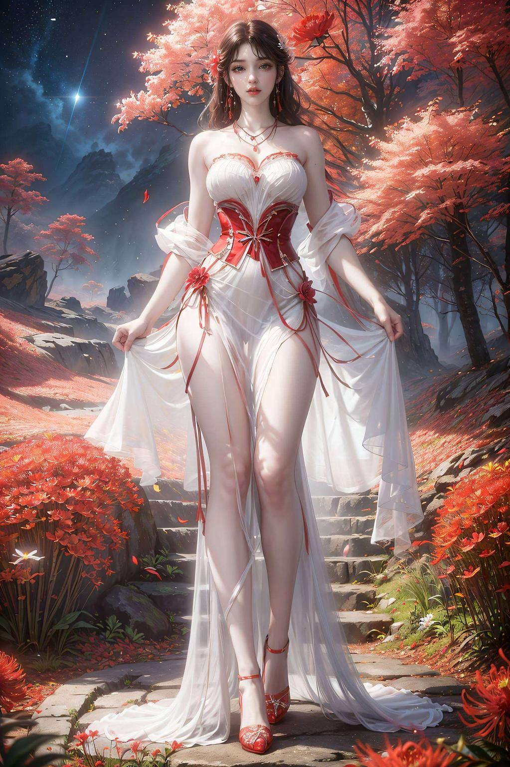 绿意盎然石昊与火灵儿携手漫步