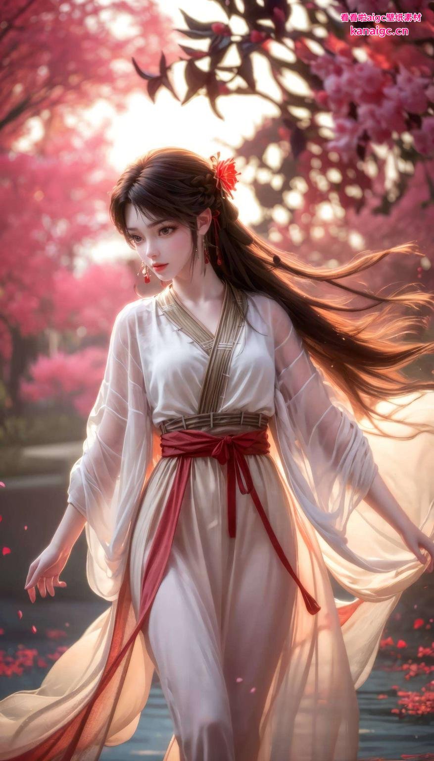 古风壁纸美如画火灵儿睡衣趴床上