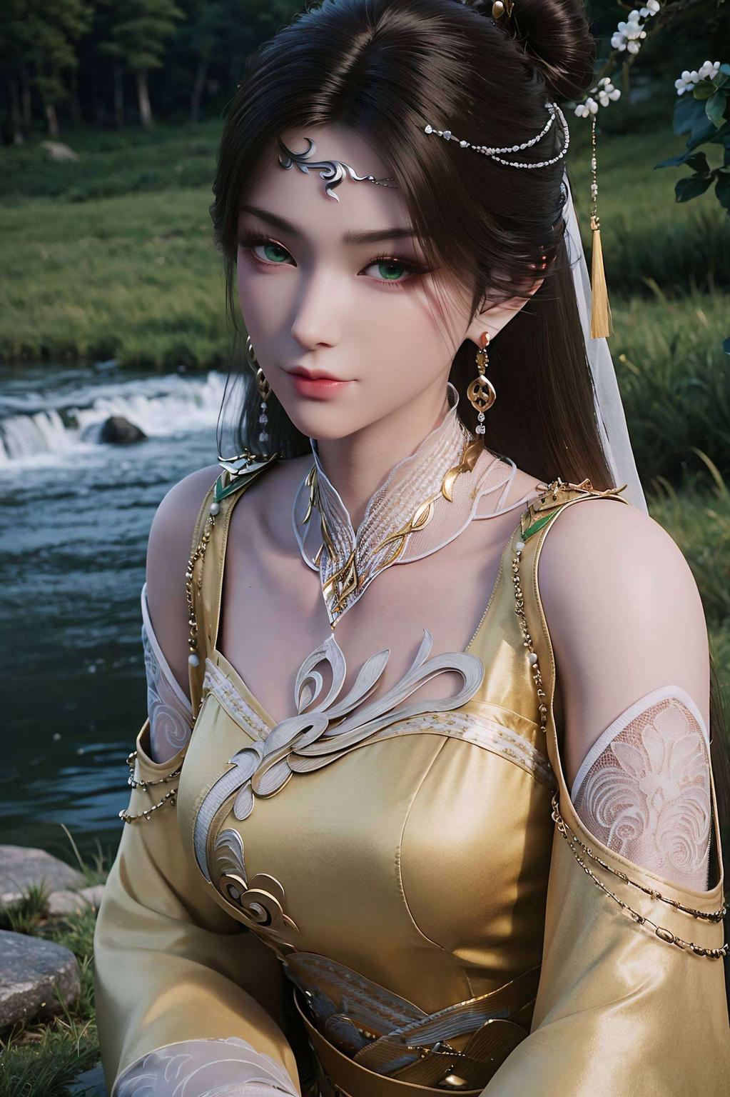 眼神透露着淡淡的忧伤古风伤感完美像素