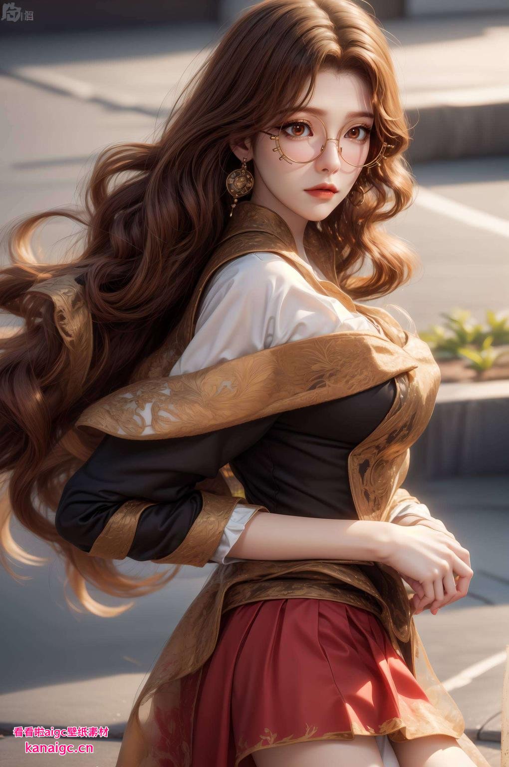 橘子姐抬头平板漫画壁纸