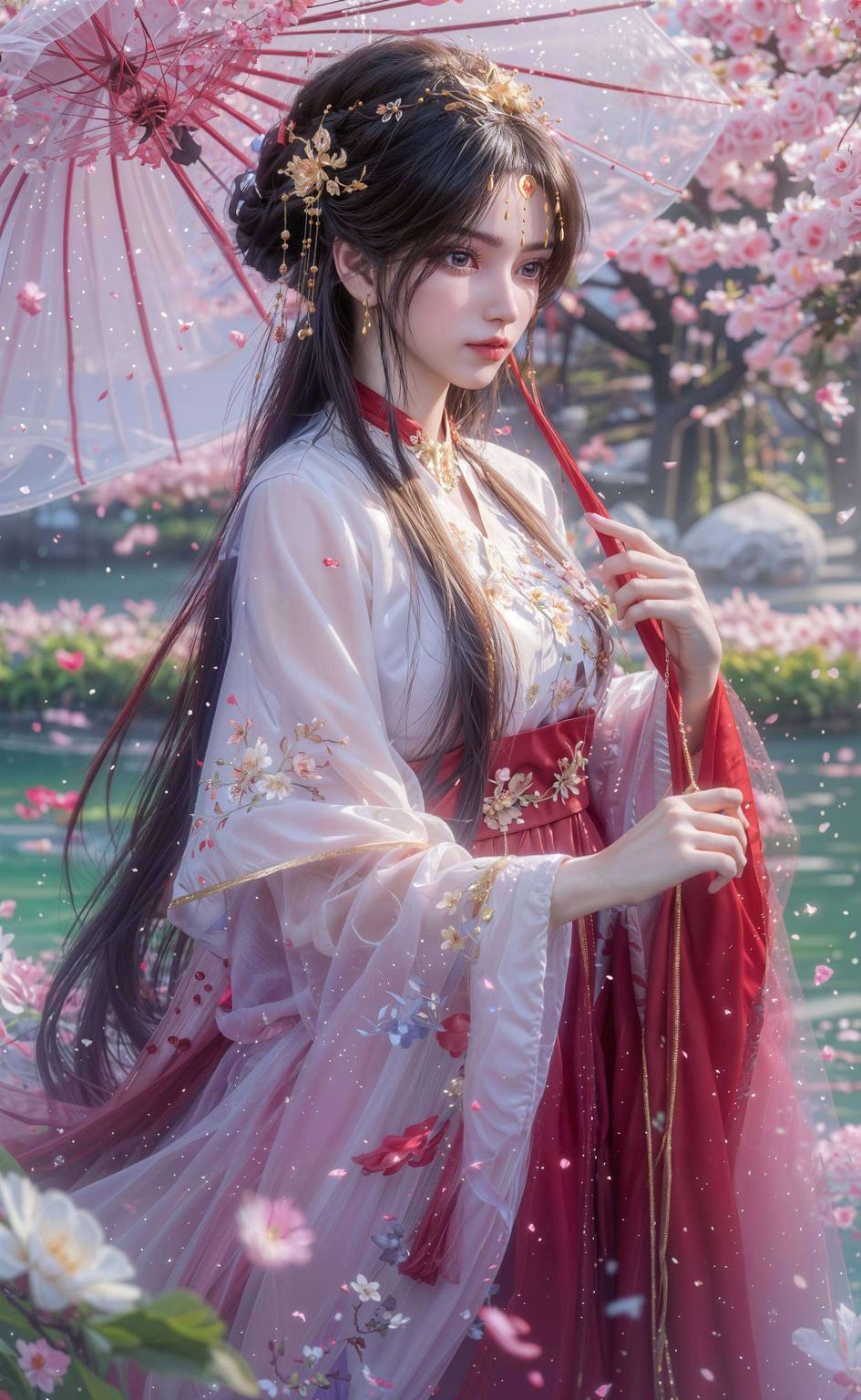 让你的平板瞬间变身时尚宠儿！”（图片展示李慕婉优雅身姿背景为淡雅的花海