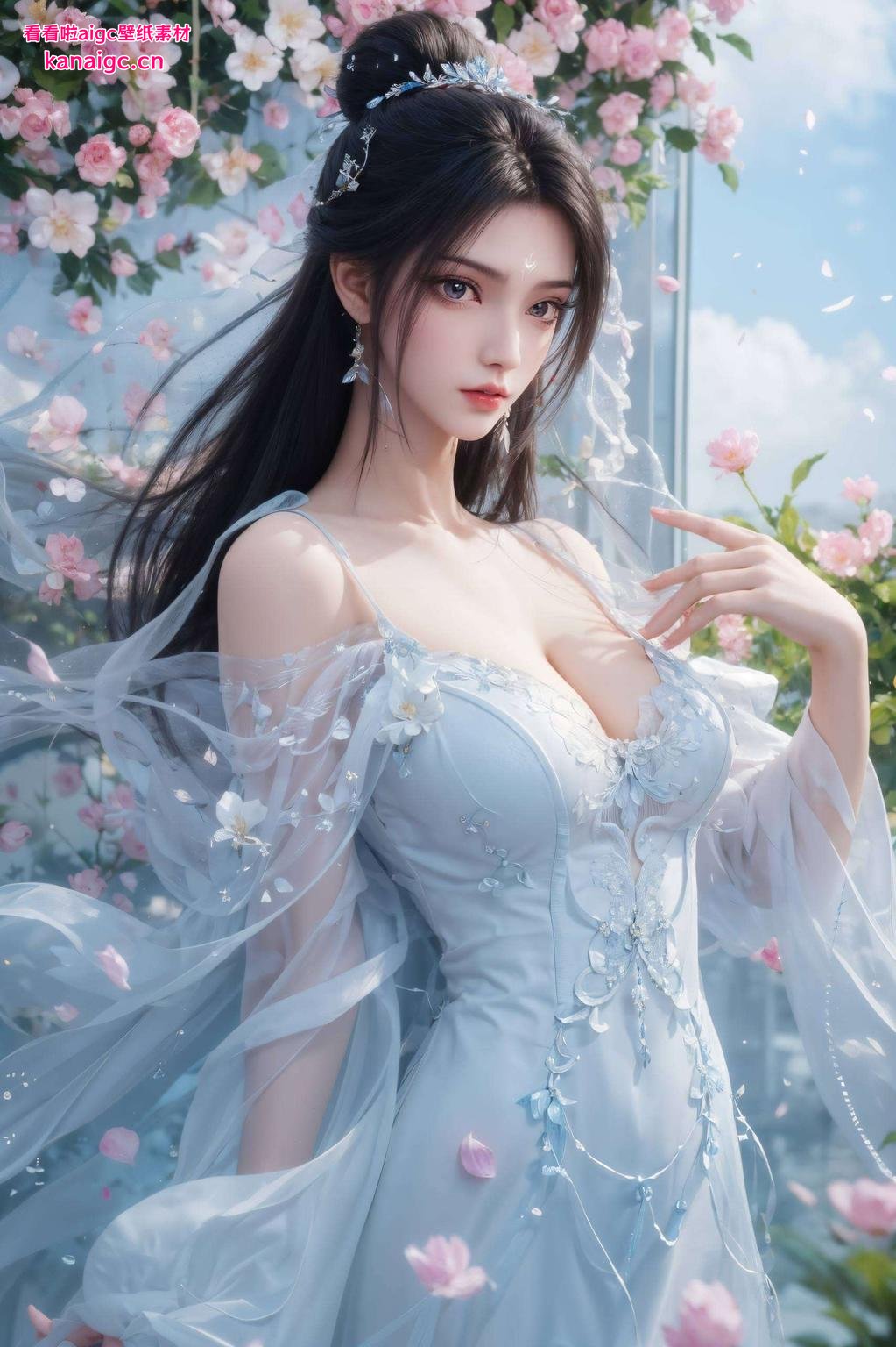 陆雪琪的美貌与壁纸的质感完美融合清新自然