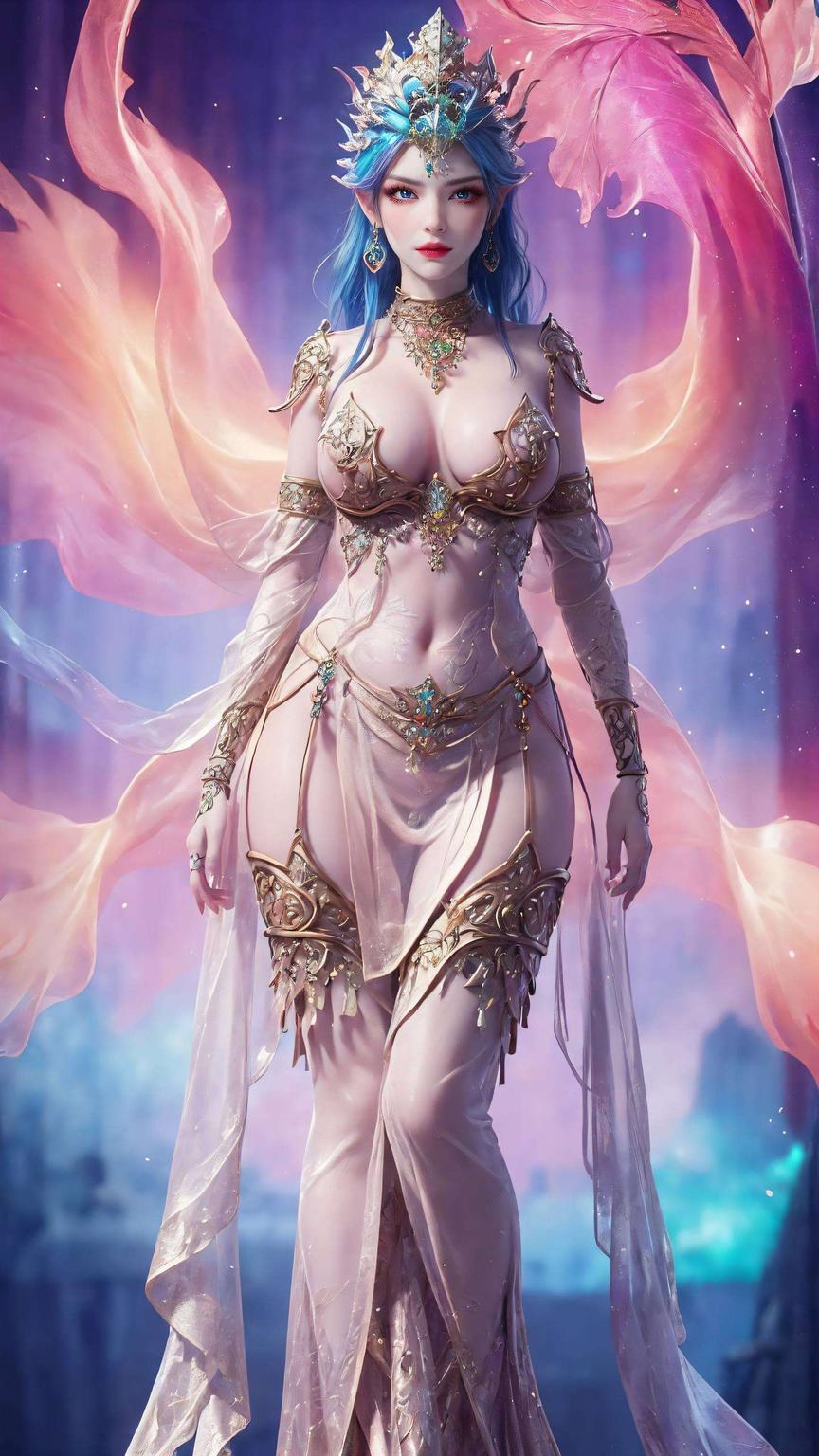 背景深邃美杜莎眼神犀利