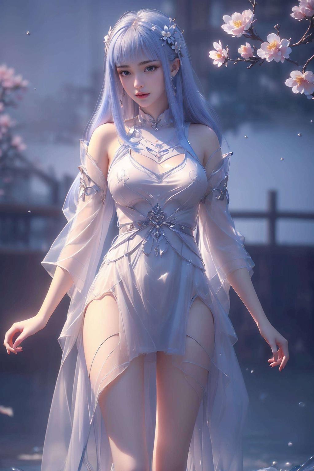 如梦似幻灰蓝天空下