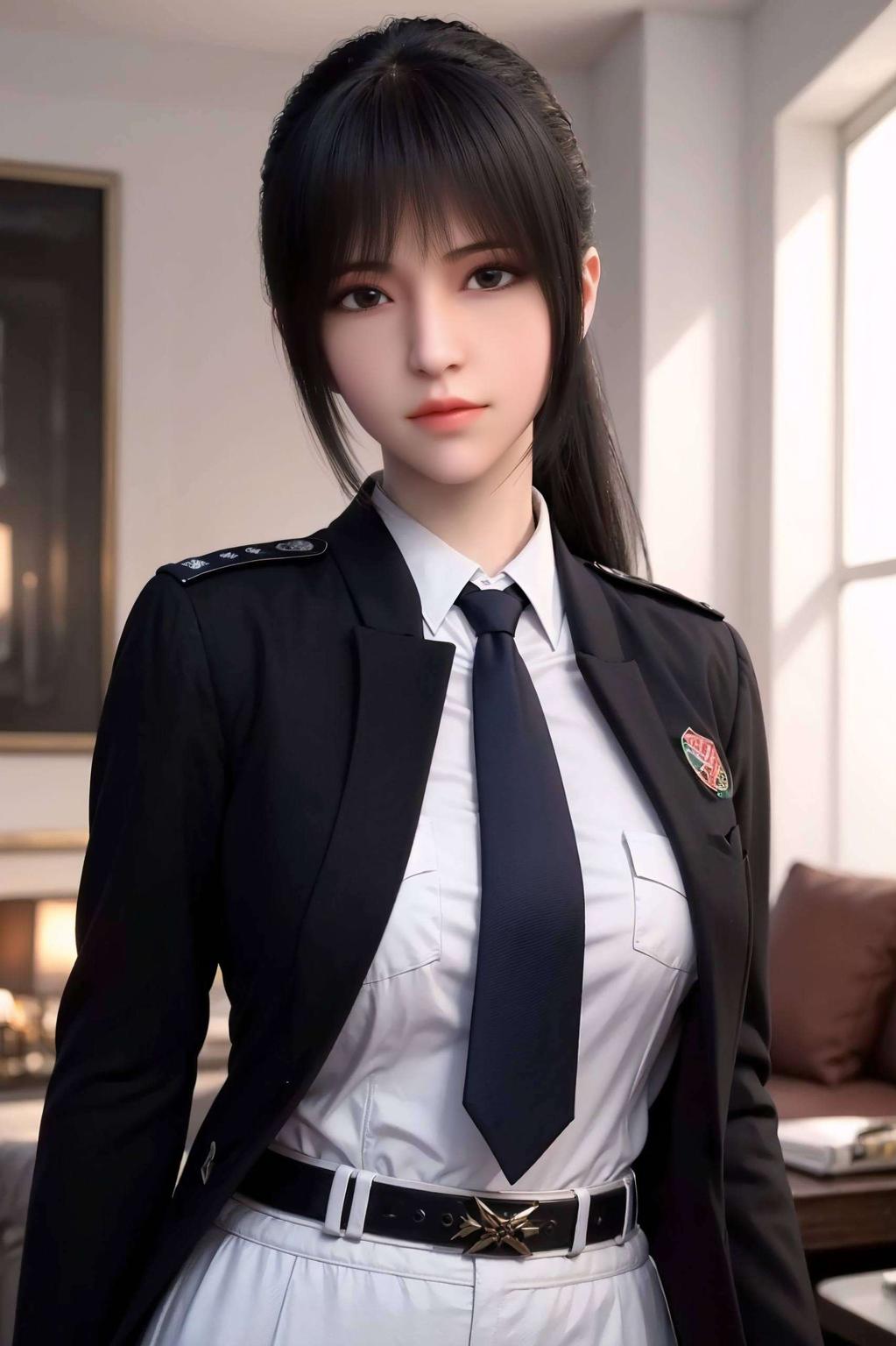 身材曼妙仿佛置身战场之上的英勇女战士