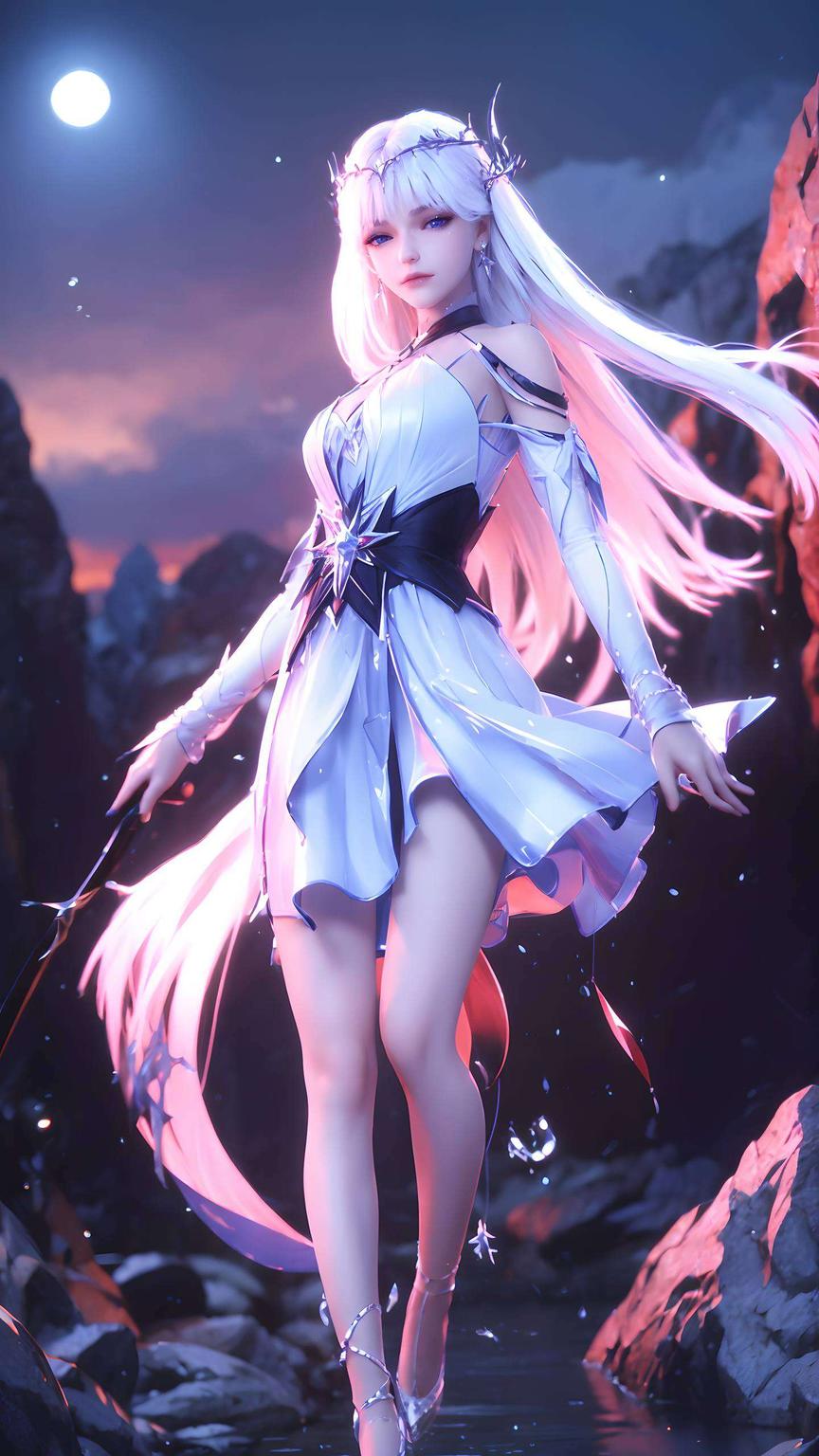 蓝天下圣采儿动漫风壁纸