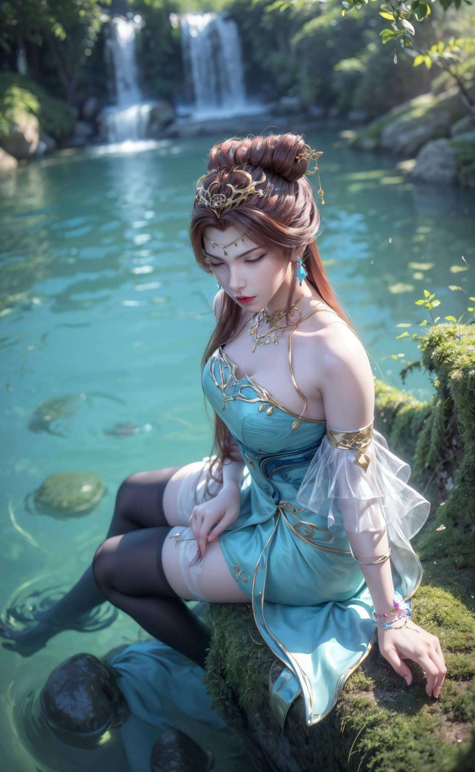 艺术风满满！苏灵韵超清壁纸感受绿意盎然的视觉盛宴