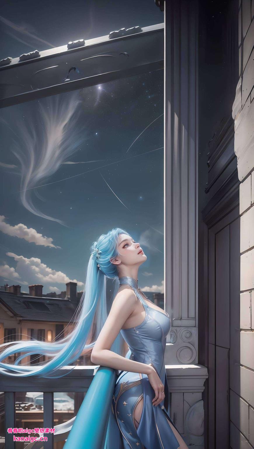 唐舞桐站在海边碧海蓝天