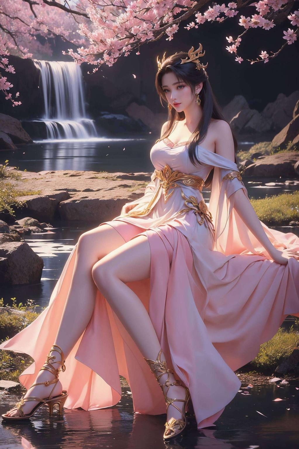 看那天狐仙子悠然游泳灵动身姿