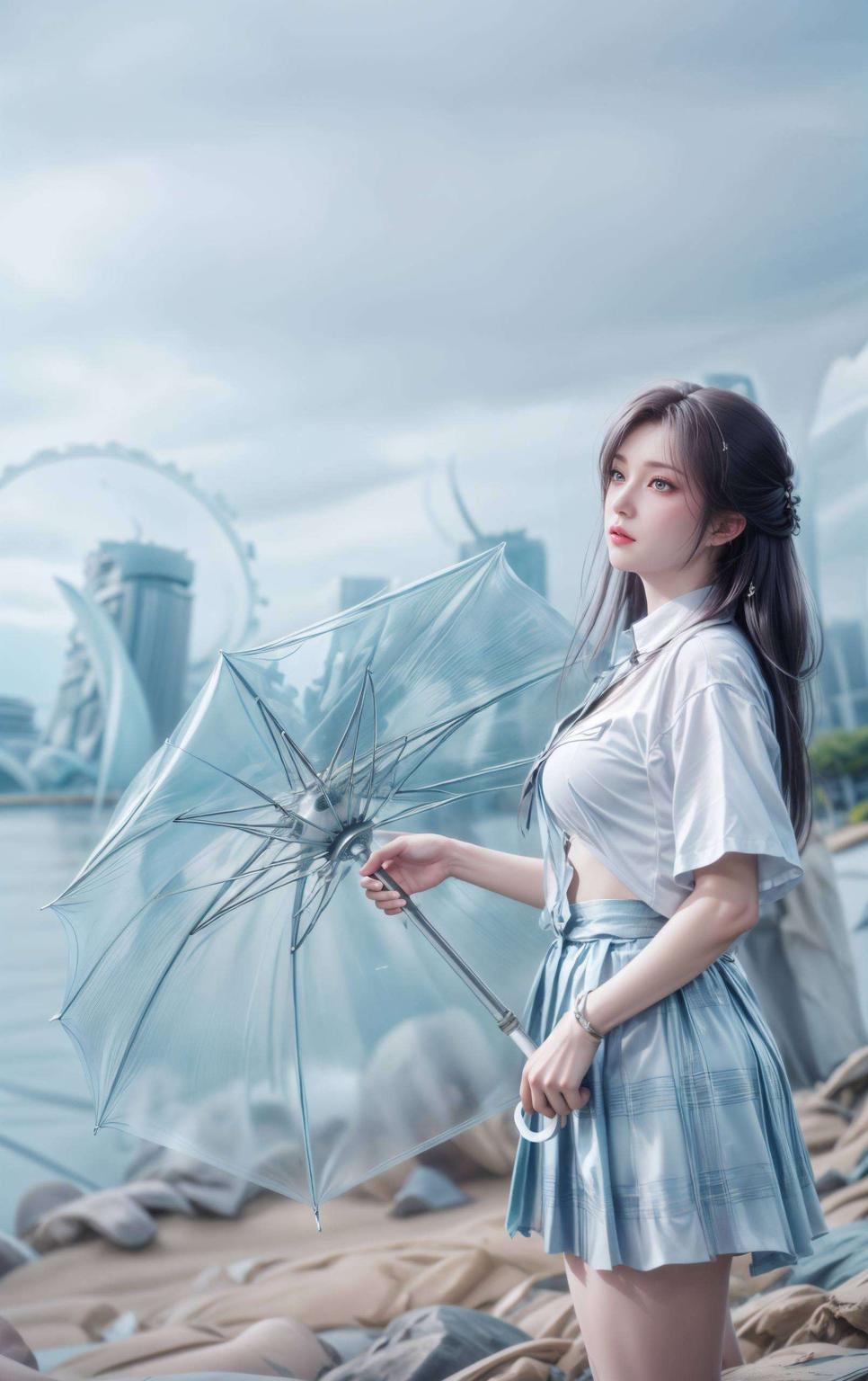 那抹清冷的身影静态中藏着无声的哀愁