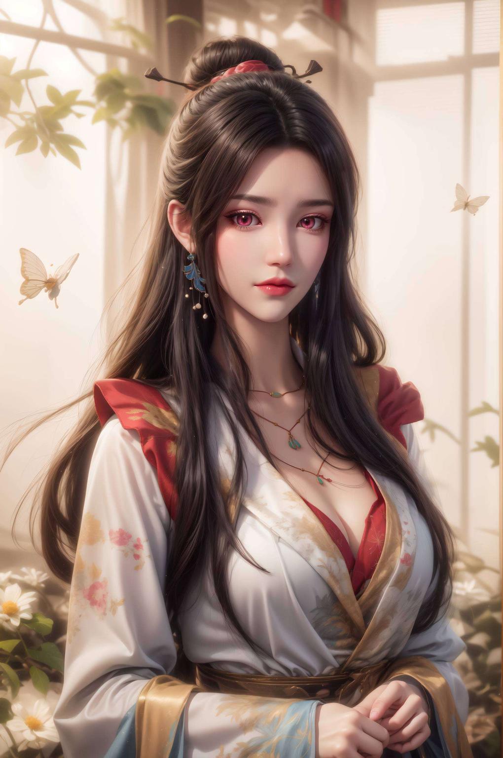 神秘优雅以AI国漫女神元尊夭夭的黑色衣服为亮点