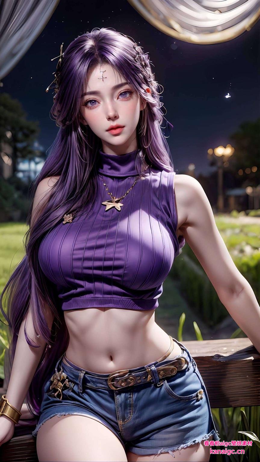 云曦置身于梦幻般的星空