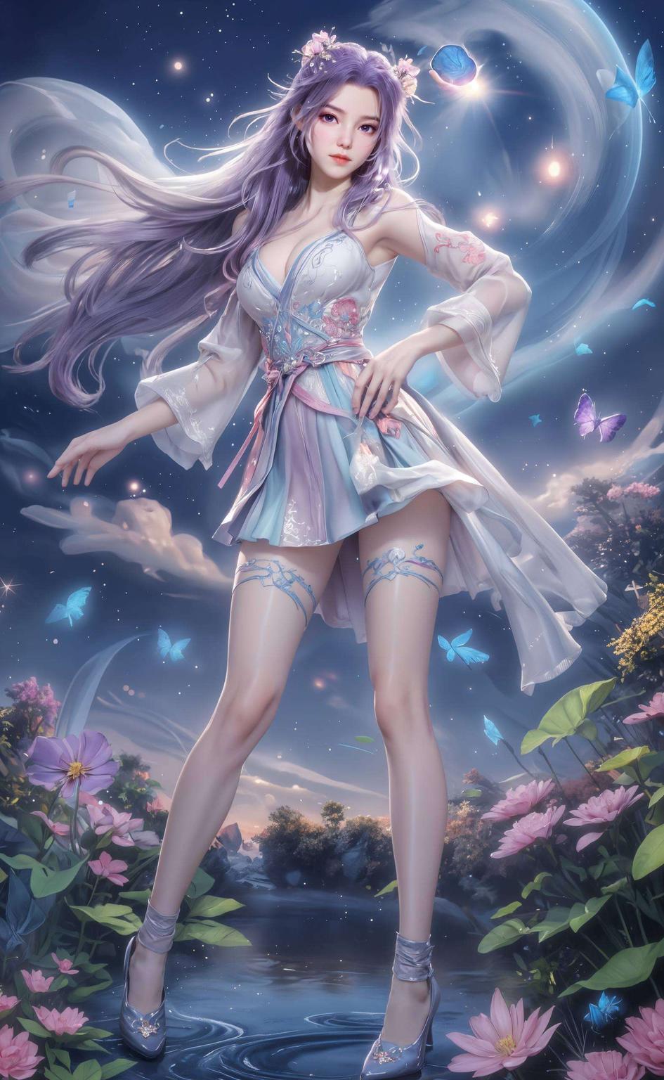 这款紫色二次元壁纸每一帧都美得让人心动