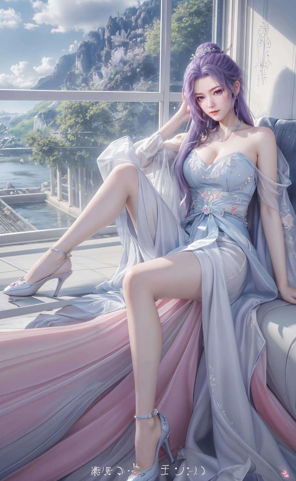 画面中的动漫角色仿佛悬浮于梦幻般的紫霞之中今天给大家带来一款超美的紫色动漫壁纸！这款壁纸以云霄横屏图片为特色