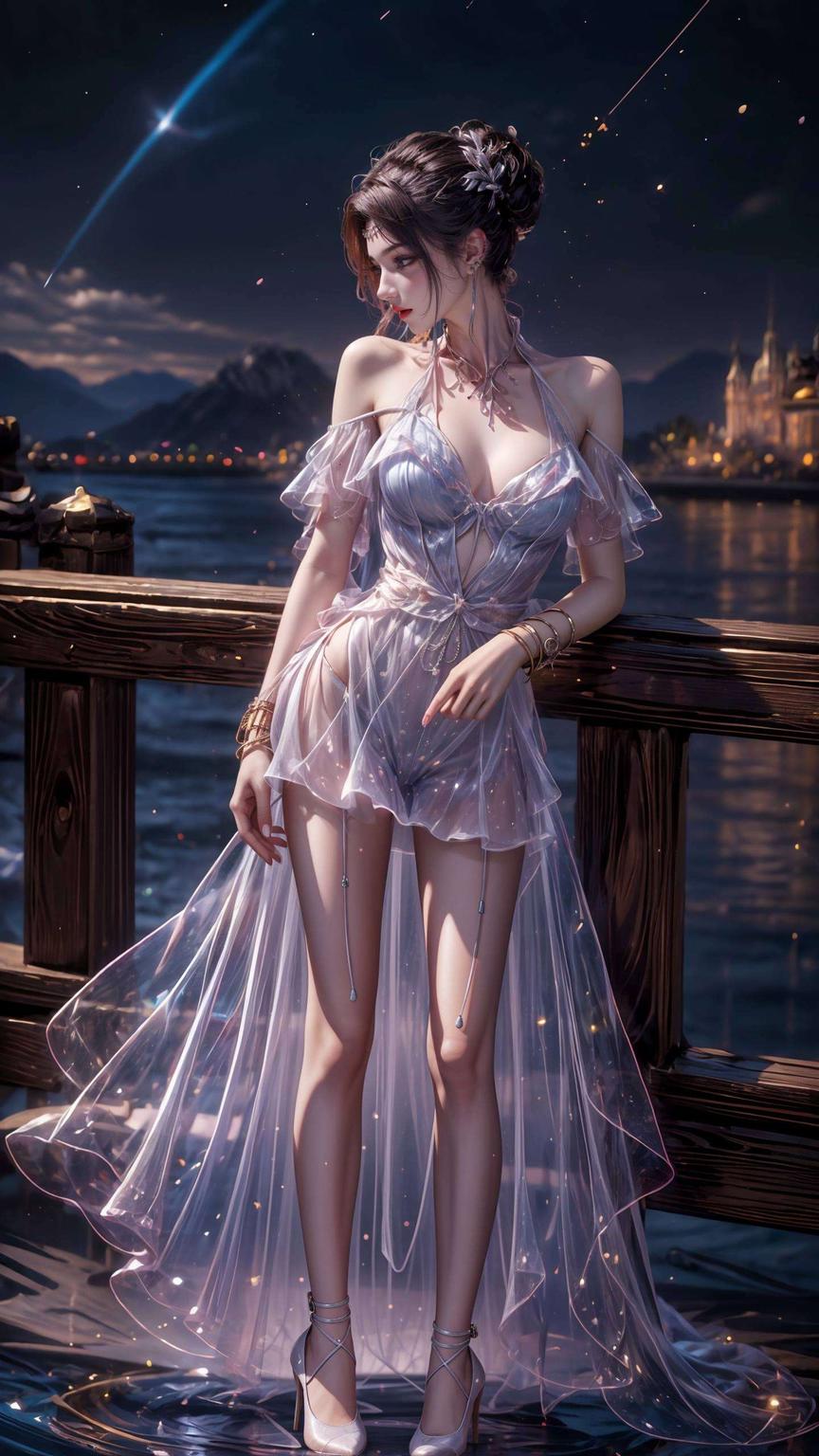 这款壁纸融合了国漫经典元素碧波荡漾的水池边