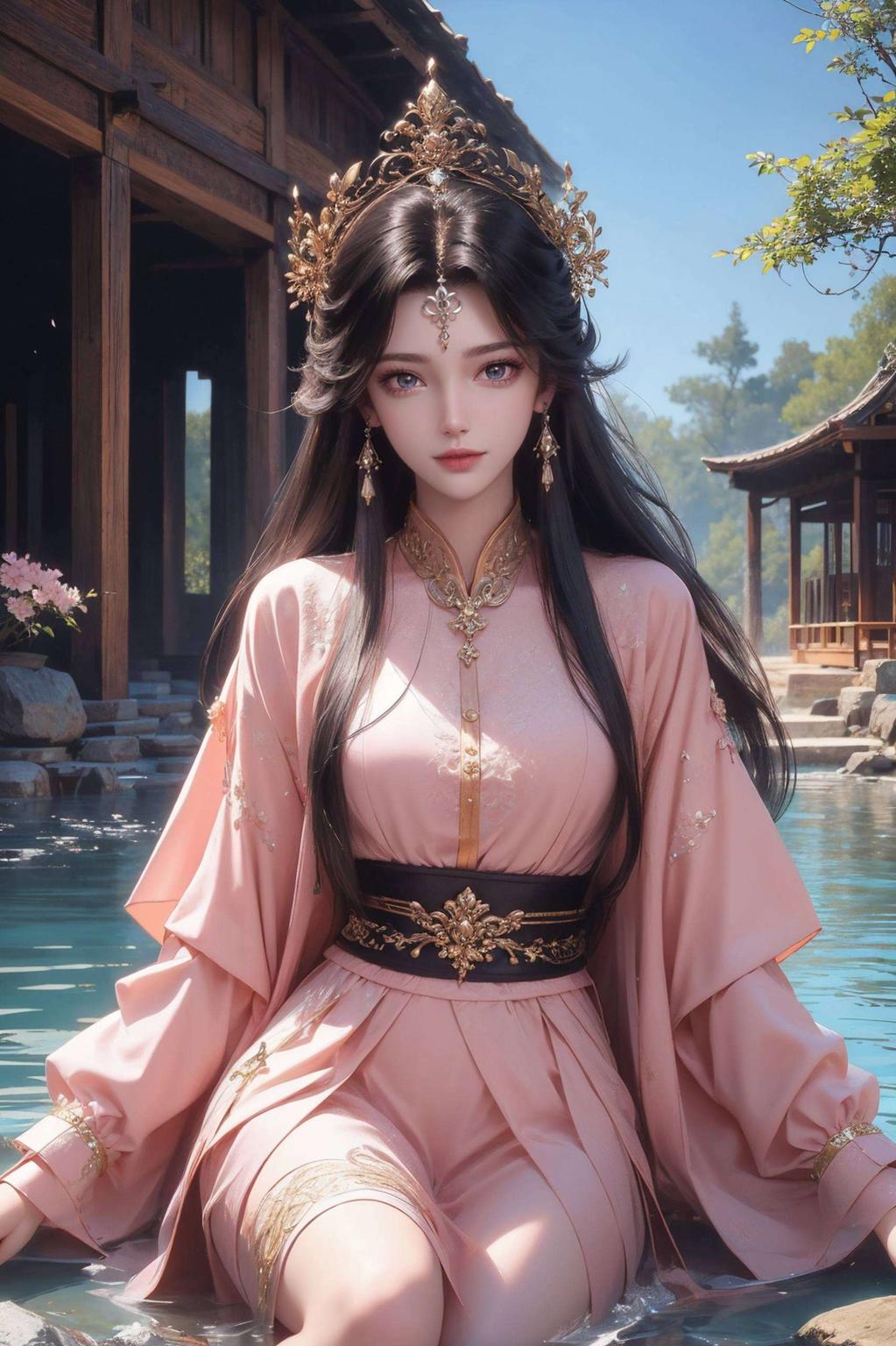 紫气东来美无边无水印更添清闲